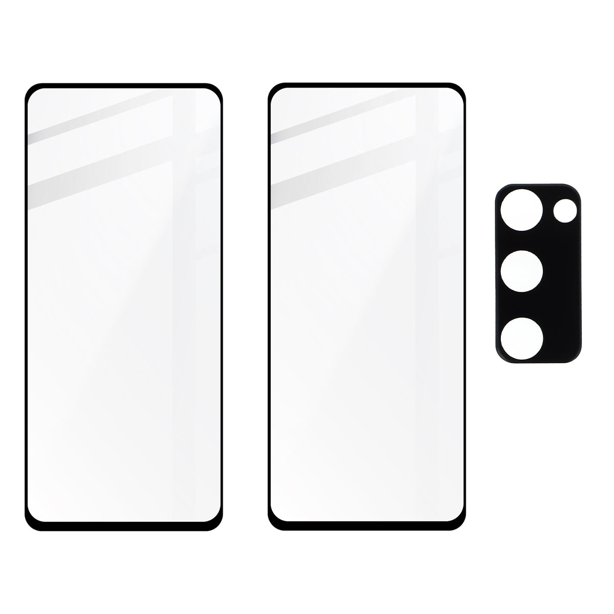 Gehärtetes Glas - 2 Stück + Kameraschutz, Galaxy S20 FE, Bizon Glass Edge Pack, Bizon Glass Edge Pack, Schwarz