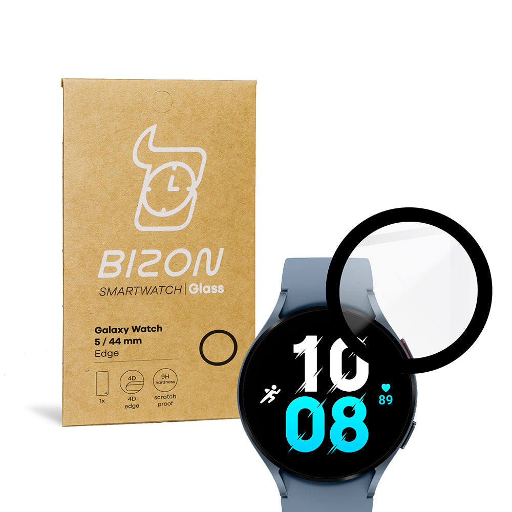 Hybridglas Bizon Glass Edge für Galaxy Watch 5 44mm, Schwarz