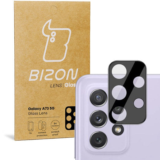 Gehärtetes Glas für die Kamera Bizon Glass Silk Lens für Galaxy A73 5G, 2 Stück