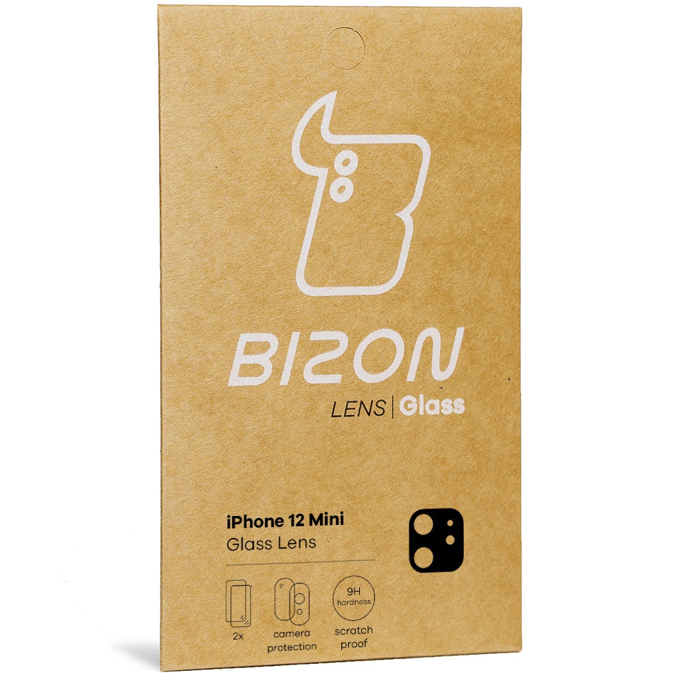 Gehärtetes Glas für die Kamera Bizon Glass Silk Lens für iPhone 12 Mini, 2 Stück
