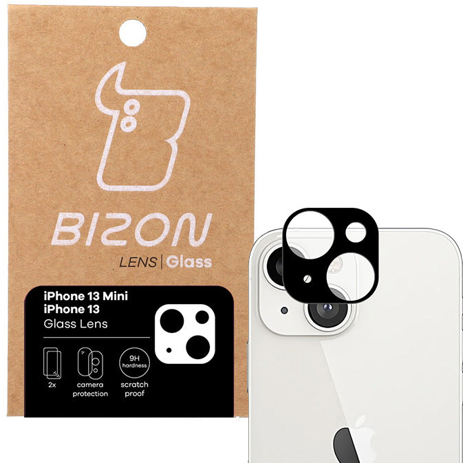 Gehärtetes Glas für die Kamera Bizon Glass Silk Lens für iPhone 13 / 13 Mini, 2 Stück