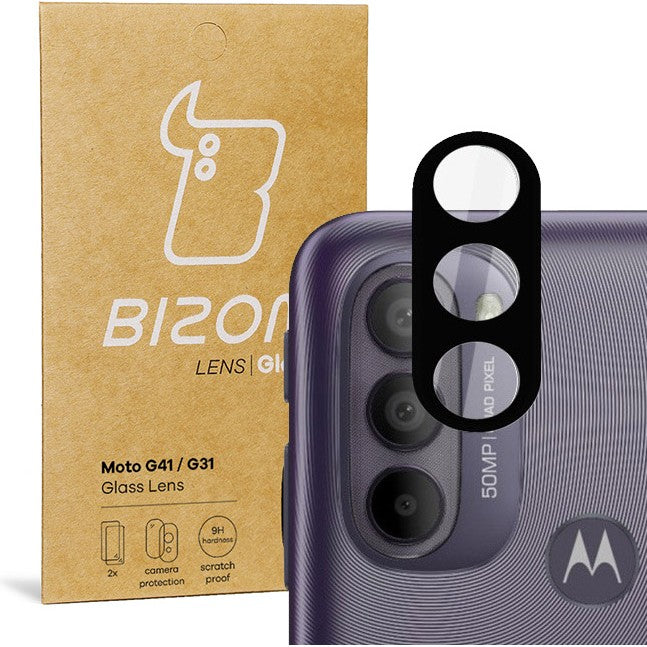 Gehärtetes Glas für die Kamera Bizon Glass Silk Lens für Moto G41/ G31, 2 Stück