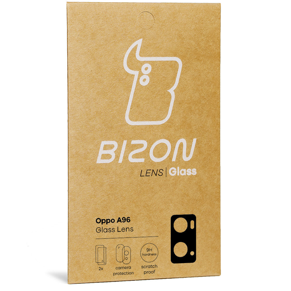Gehärtetes Glas für die Kamera Bizon Glass Silk Lens für Oppo A96, 2 Stück