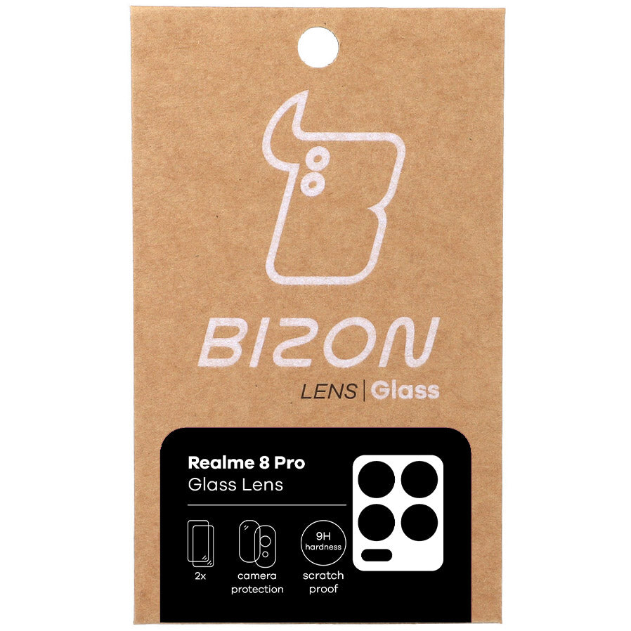 Gehärtetes Glas für die Kamera Bizon Glass Silk Lens für Realme 8 Pro, 2 Stück