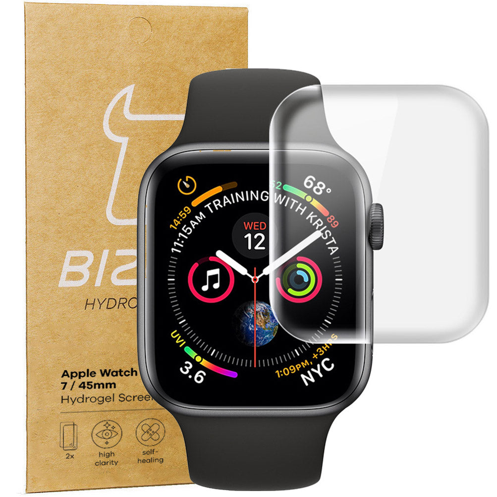 Hydrogel Folie Bizon Watch Film Hydrogel Duo v2, Apple Watch 45 mm, 2 Stück