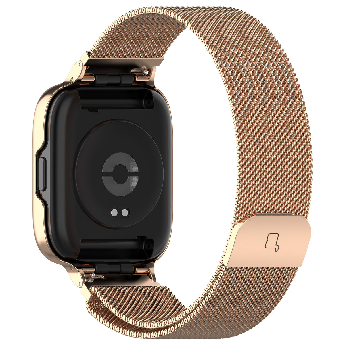 Schutzhülle mit Armband Bizon Strap + Case Watch Chain für Xiaomi Redmi Watch 3 Active, Rosegold