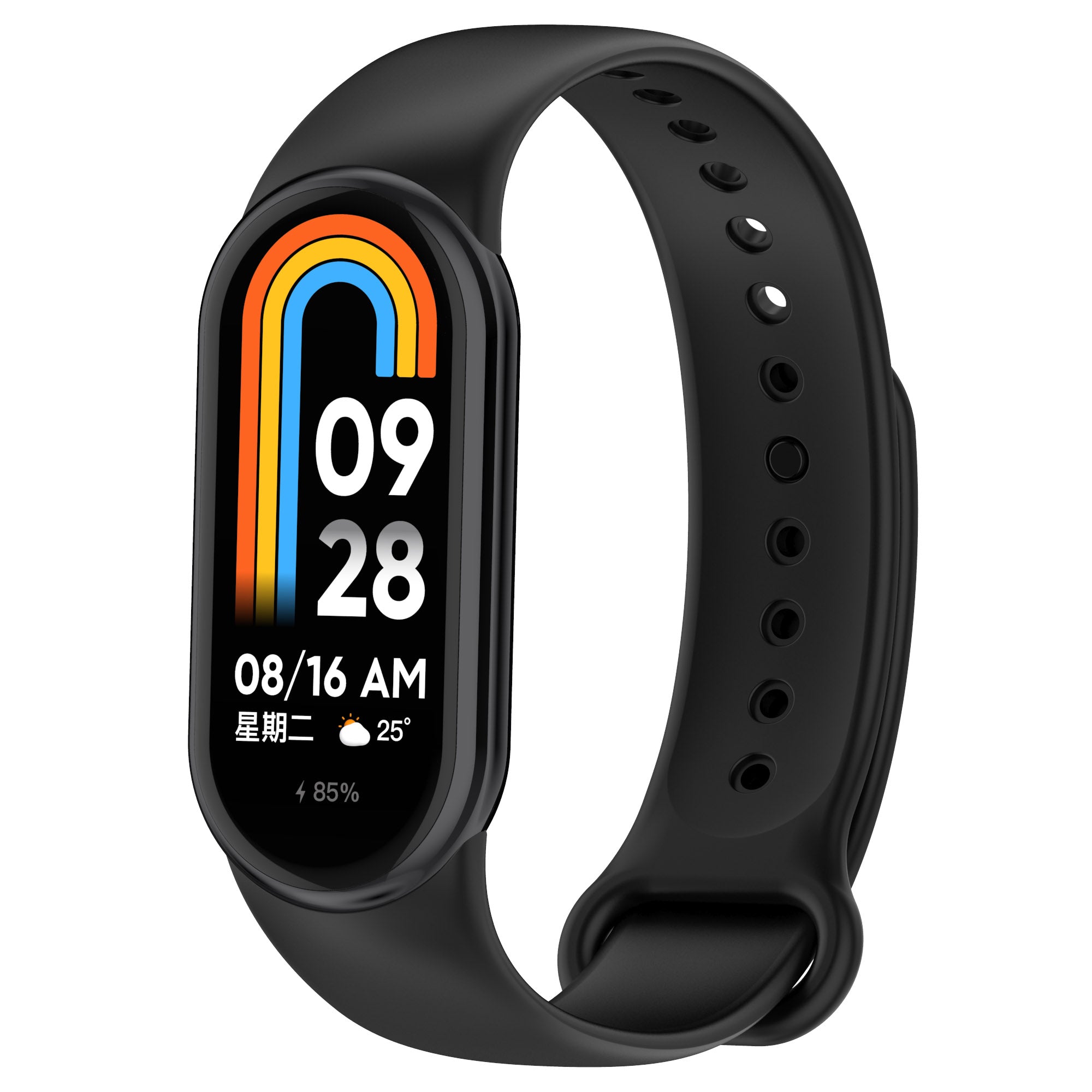 Armband Bizon Strap Watch Dots für Xiaomi Mi Smart Band 8, Schwarz