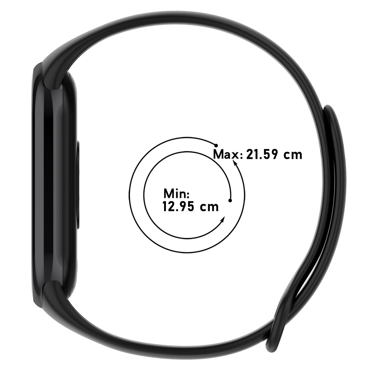 Armband Bizon Strap Watch Dots für Xiaomi Mi Smart Band 8, Schwarz