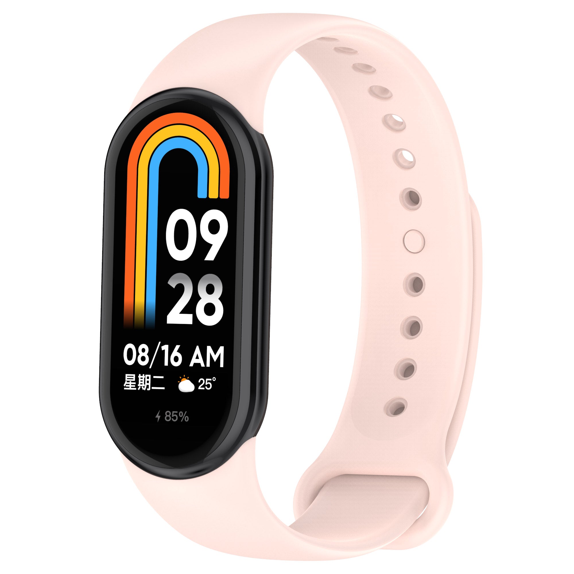 Armband Bizon Strap Watch Dots für Xiaomi Mi Smart Band 8, Hellrosa