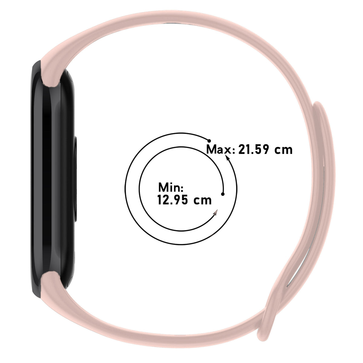 Armband Bizon Strap Watch Dots für Xiaomi Mi Smart Band 8, Hellrosa