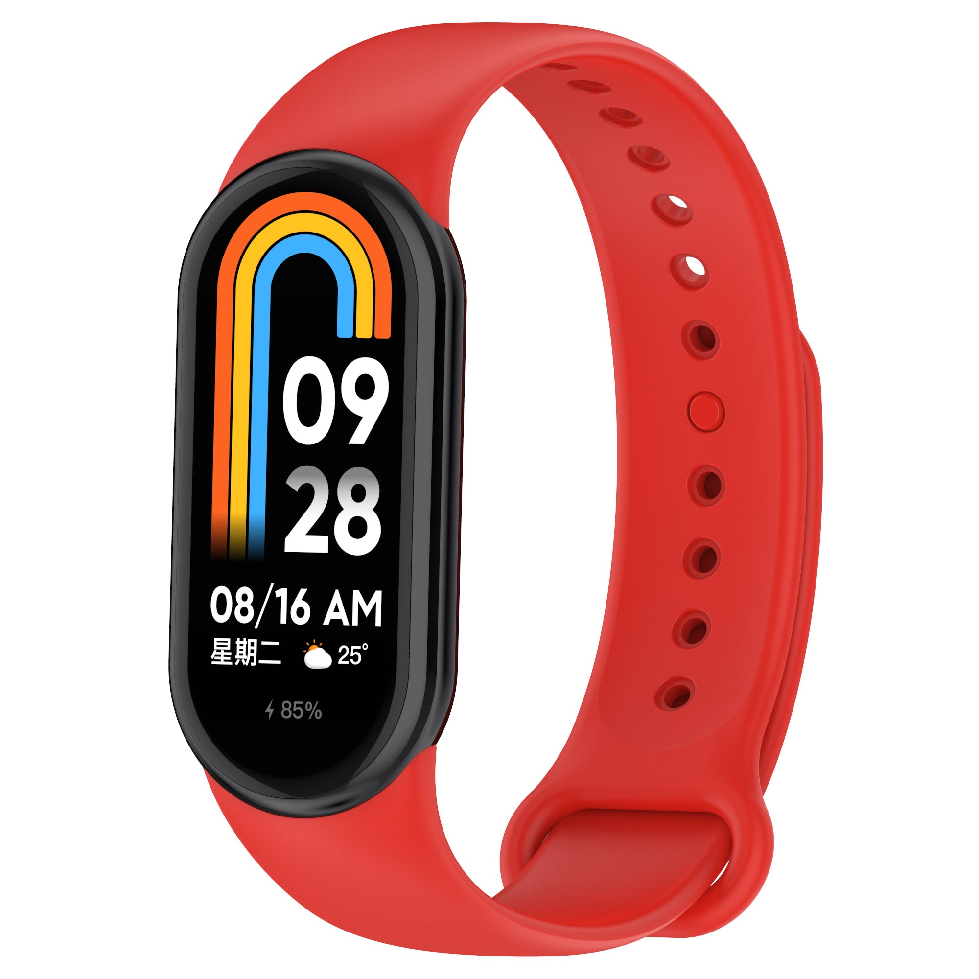 Armband Bizon Strap Watch Dots für Xiaomi Mi Smart Band 8, Rot