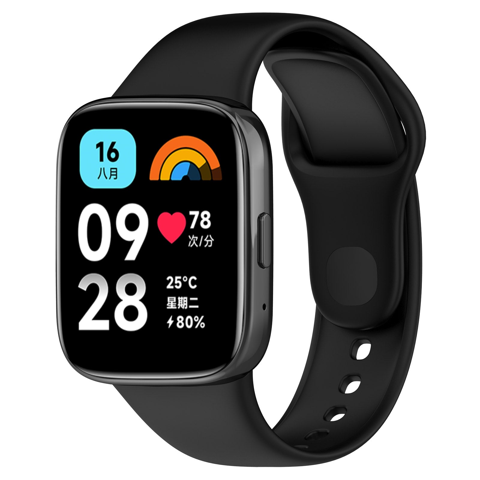Armband Bizon Strap Watch Dots für Xiaomi Redmi Watch 3 Active, Schwarz