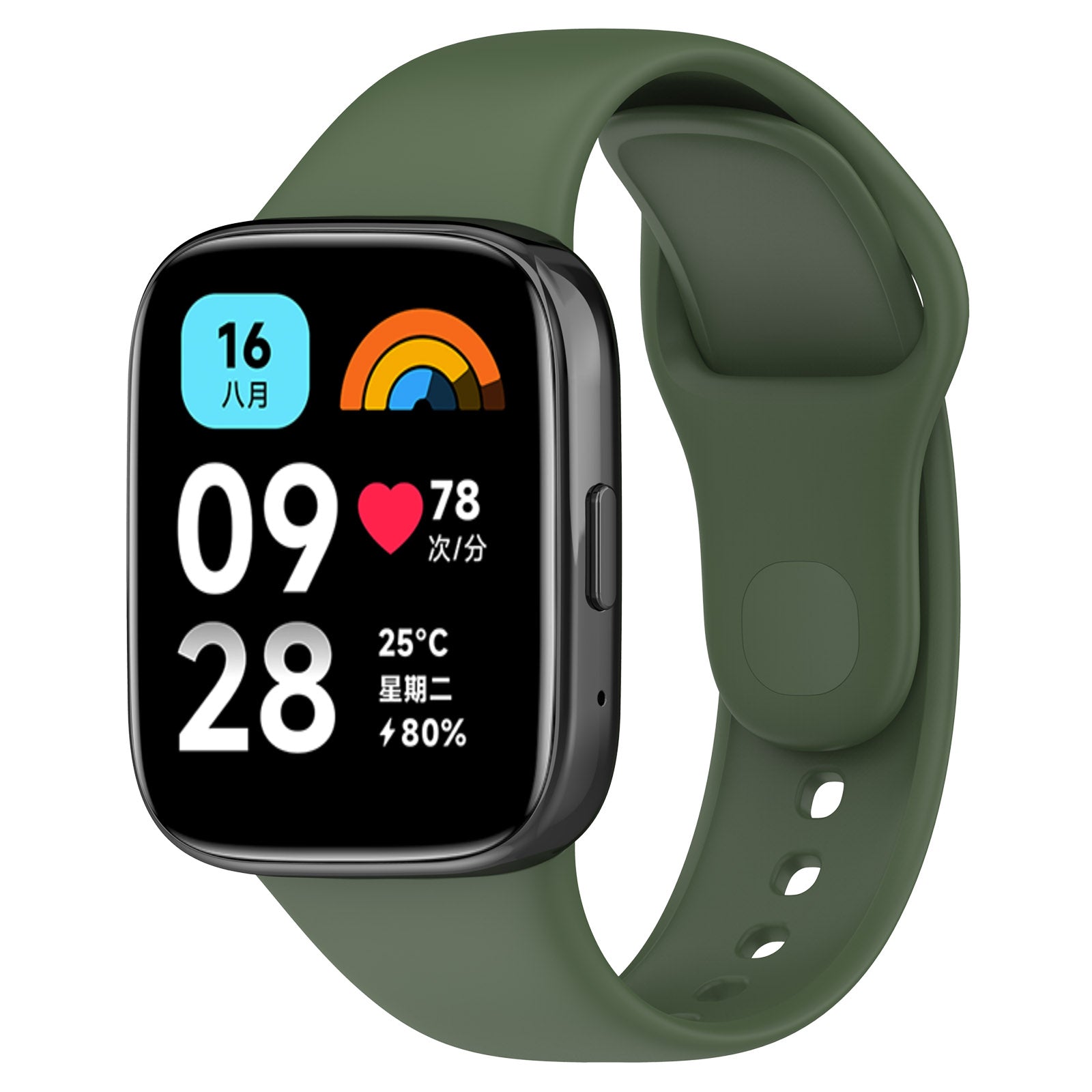 Armband Bizon Strap Watch Dots für Xiaomi Redmi Watch 3 Active, Dunkelgrün