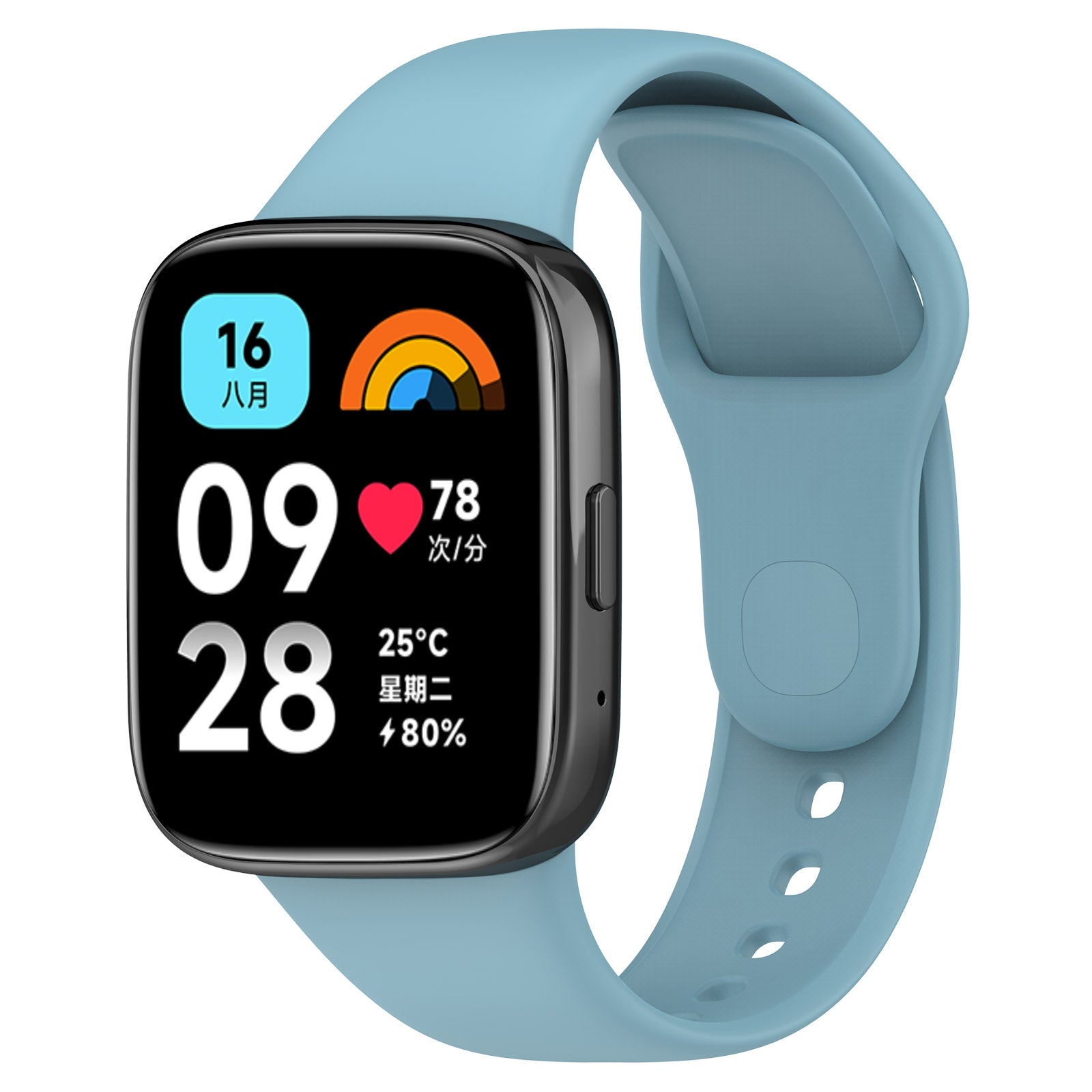 Armband Bizon Strap Watch Dots für Xiaomi Redmi Watch 3 Active, Hellblau