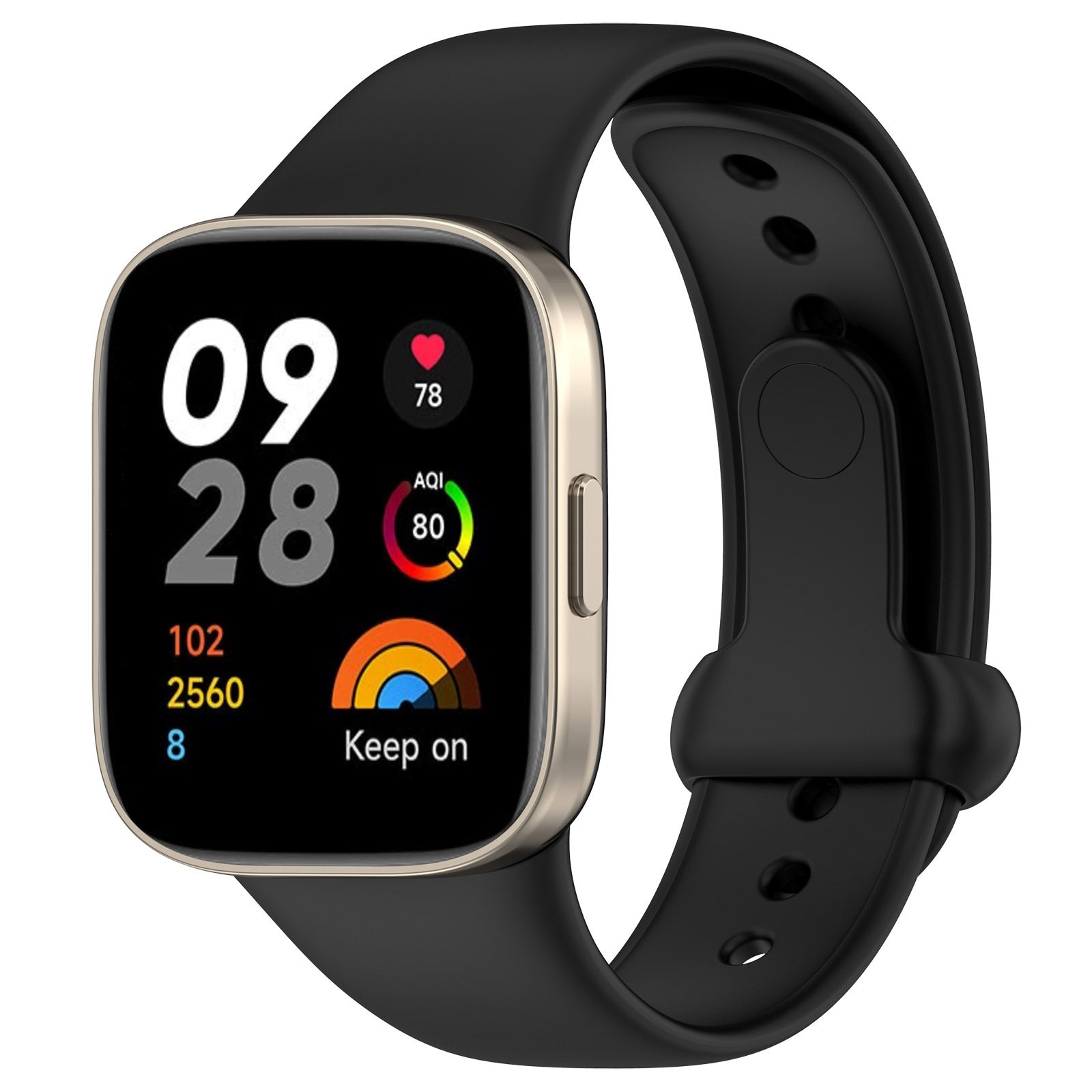 Armband Bizon Strap Watch Nessy für Xiaomi Redmi Watch 3, Schwarz