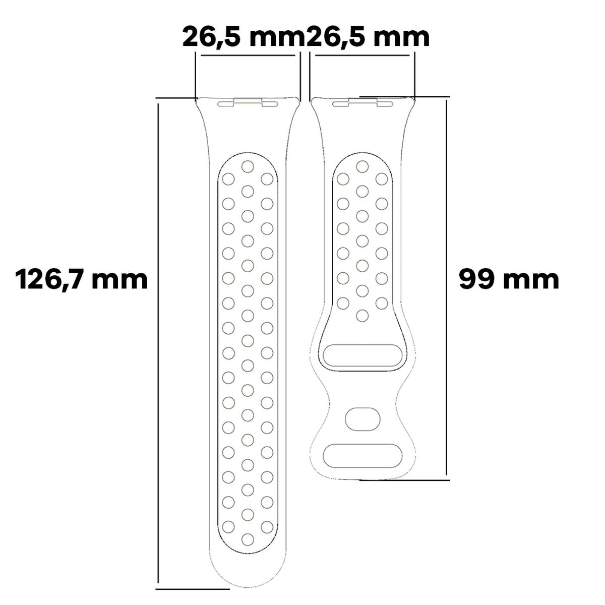 Armband für Xiaomi Redmi Watch 6/5/4 / Smart Band 9/8 Pro, Bizon Strap Watch Octo, Schwarz-Grün