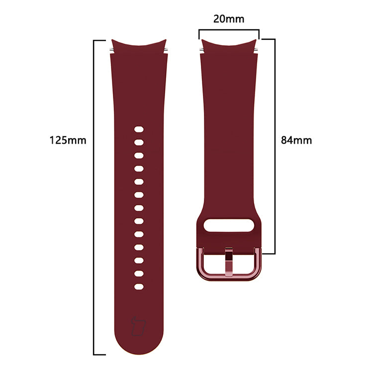 Armband Bizon Strap Watch Silicone für Galaxy Watch 20 mm, Burgunderrot