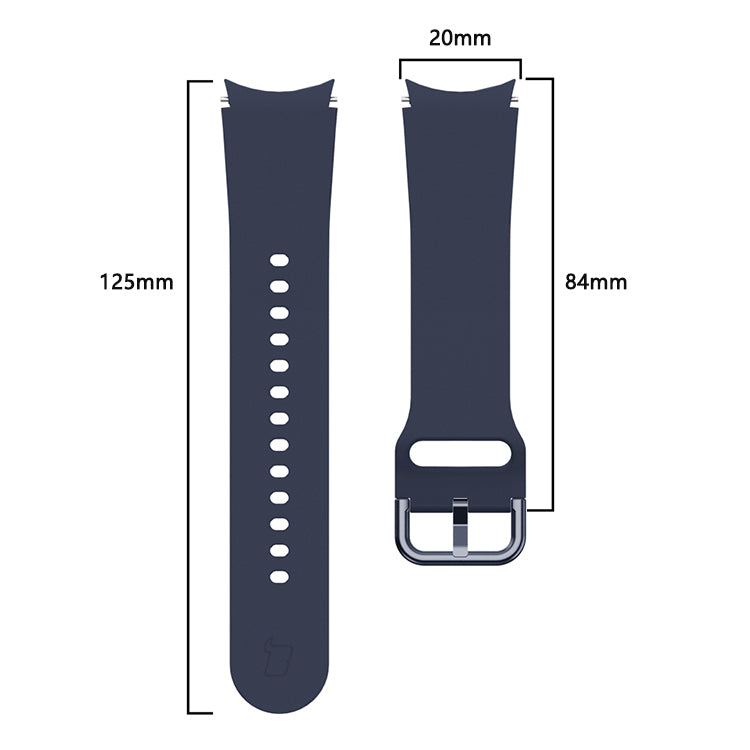 Armband Bizon Strap Watch Silicone für Galaxy Watch 20 mm, Dunkelblau