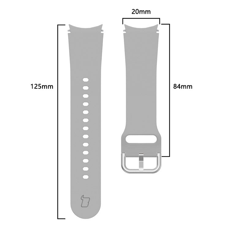 Armband Bizon Strap Watch Silicone für Galaxy Watch 20 mm, Hellgrau