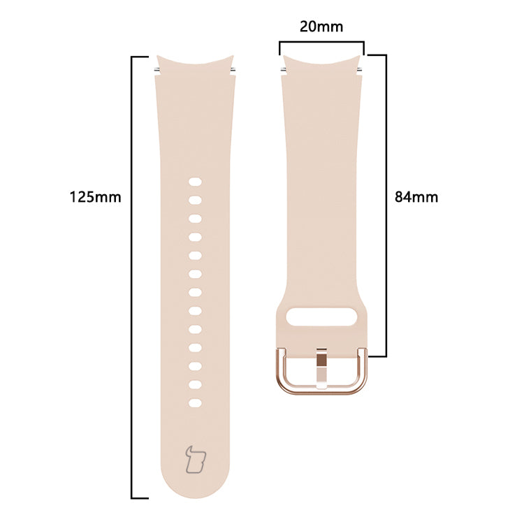 Armband Bizon Strap Watch Silicone für Galaxy Watch 20 mm, Hellrosa