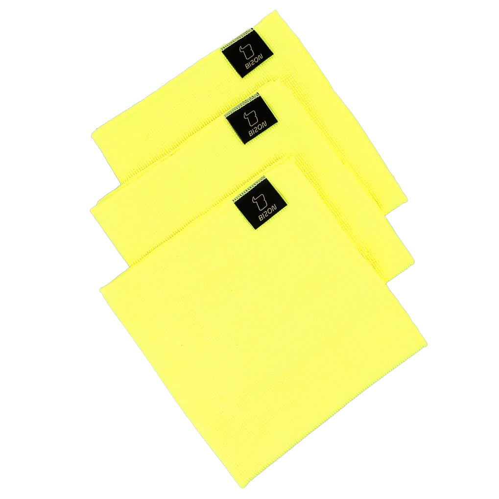Mikrofasertuch-Set Bizon Wipe Trio 35 x 35 cm, 3 Stück, Gelb