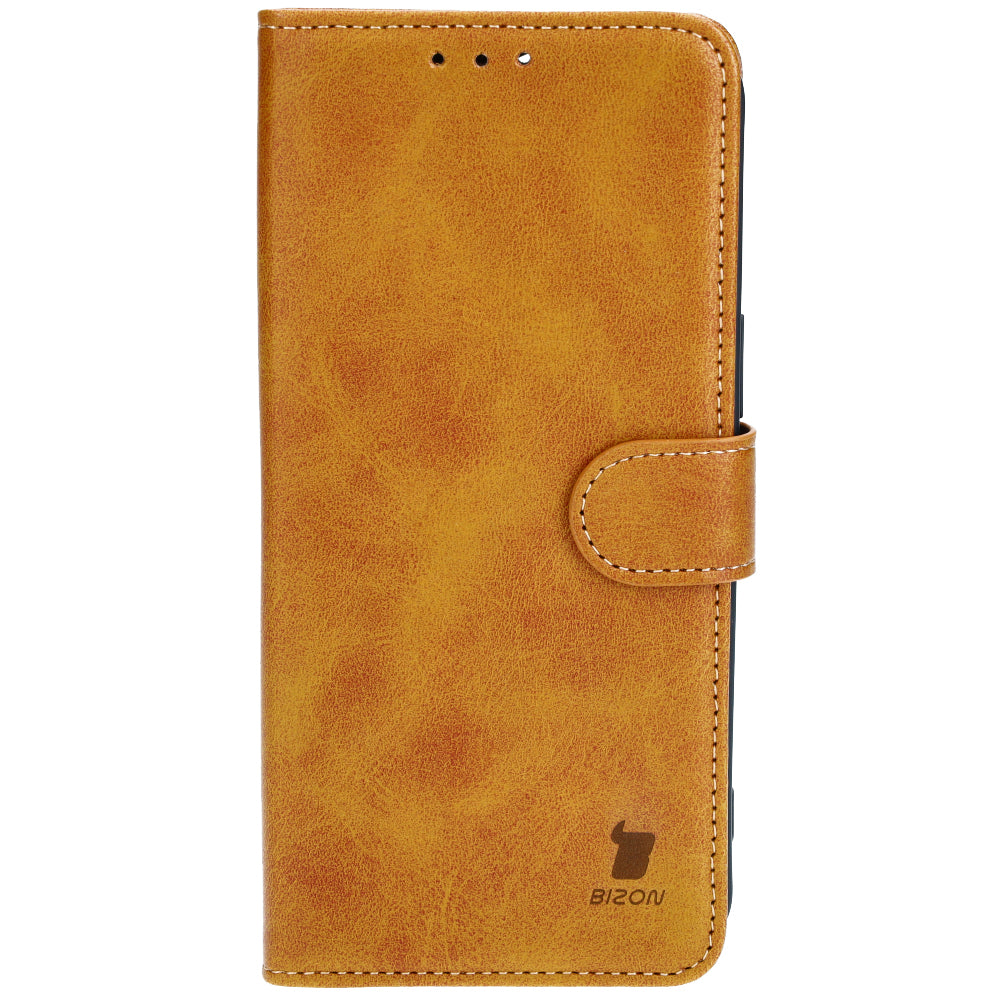 Handyhülle mit Klappe für iPhone 15 Pro Max, Bizon Case Pocket, Braun
