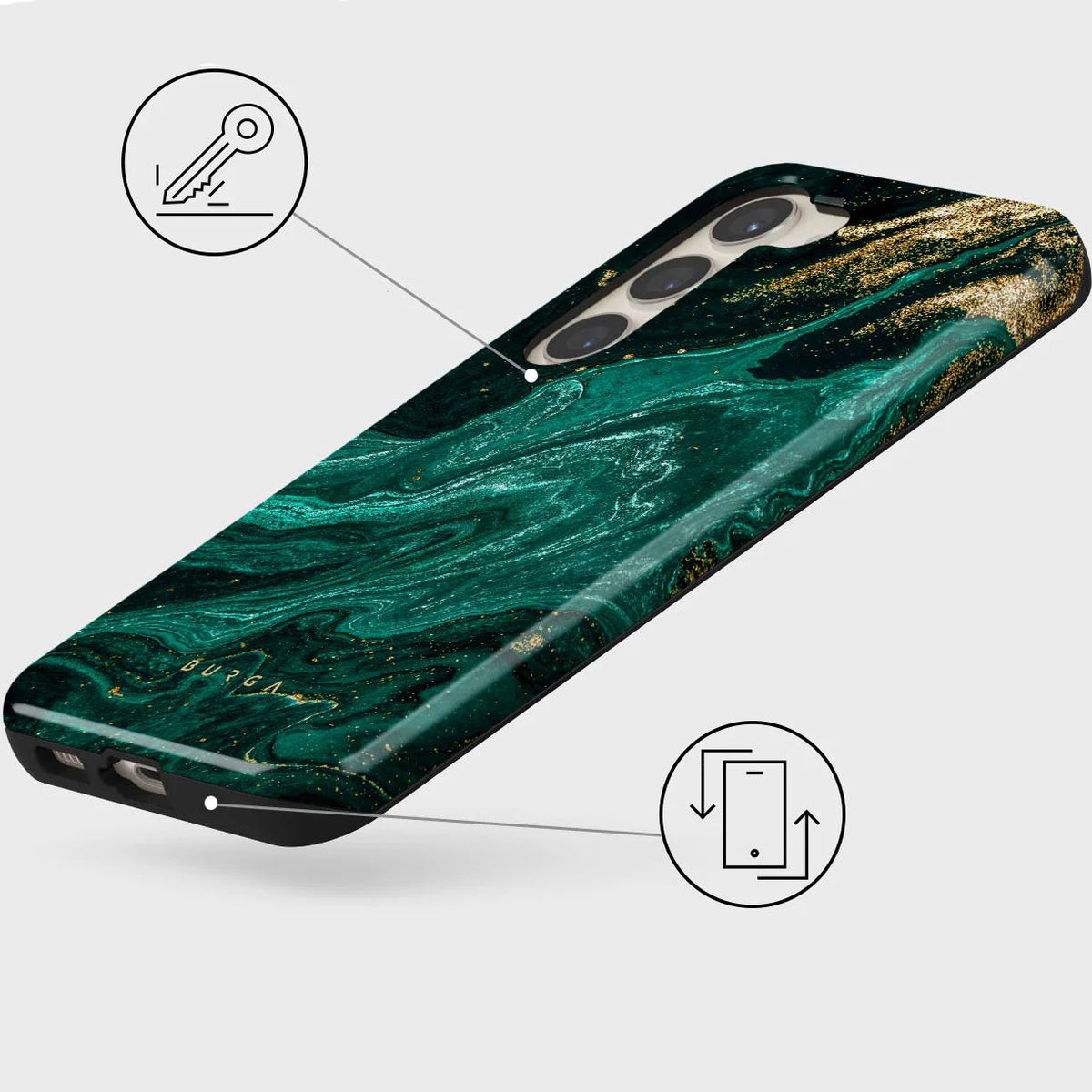 Schutzhülle für Samsung Galaxy S23, Burga Emerald Pool Tough, Mehrfarbig marine