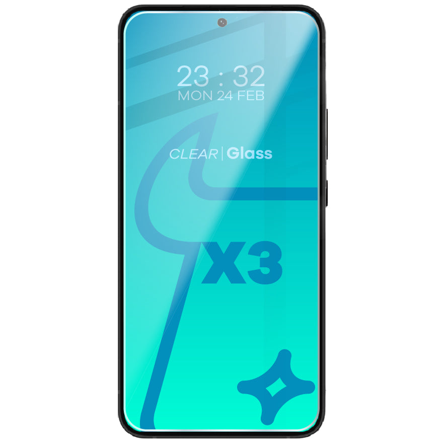 Gehärtetes Glas - 3 Stück + Kameraschutz, Galaxy S23, Bizon Glass Clear Pack
