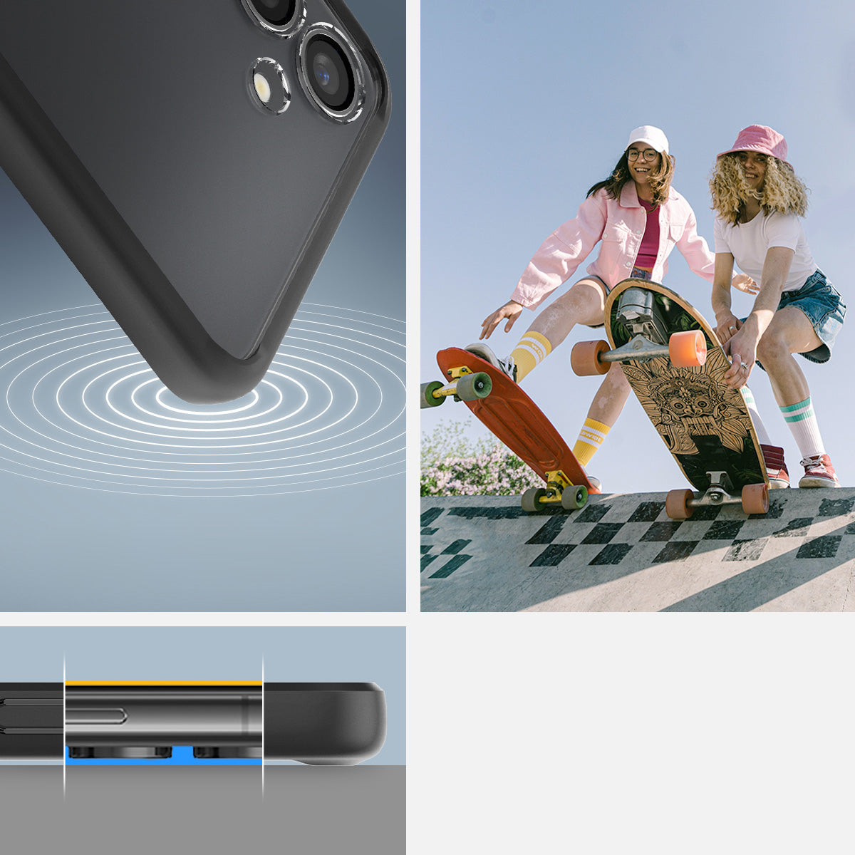Schutzhülle für Galaxy S24, Spigen Ultra Hybrid, Transparent-Schwarz