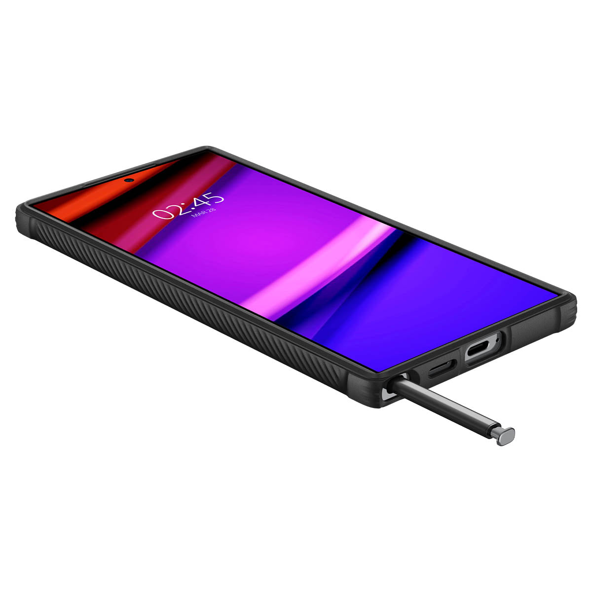 Schutzhülle für Galaxy S24 Ultra, Spigen Rugged Armor, Schwarz