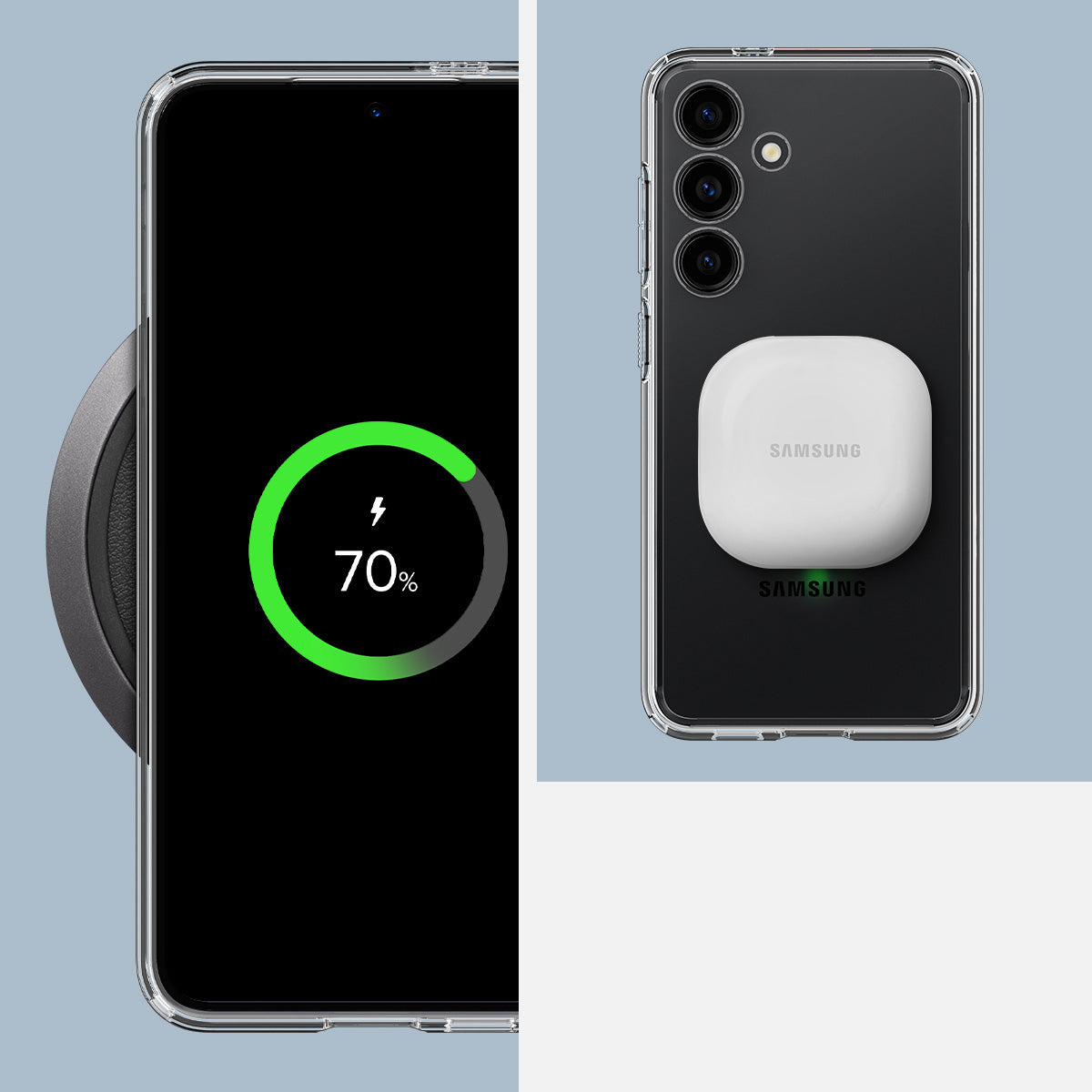 Schutzhülle für Galaxy S24, Spigen Ultra Hybrid, Transparent-Schwarz