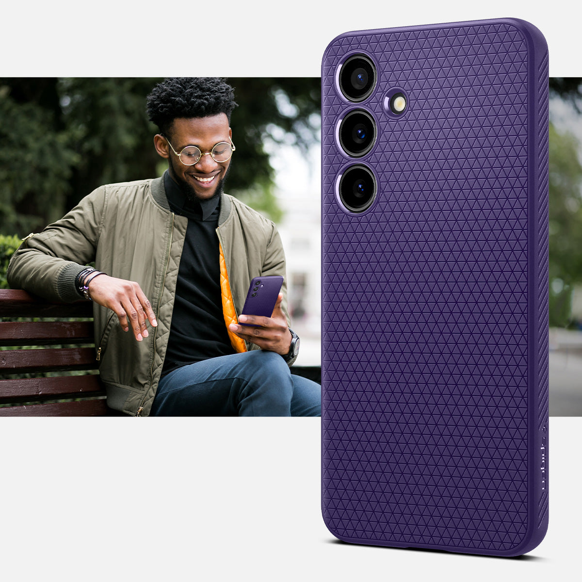 Schutzhülle für Galaxy S24, Spigen Liquid Air, Violett