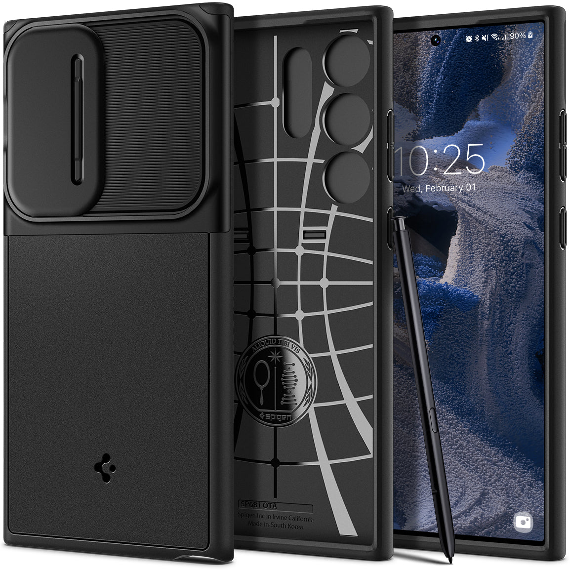 Schutzhülle Spigen Optik Armor für Galaxy S23 Ultra, Schwarz
