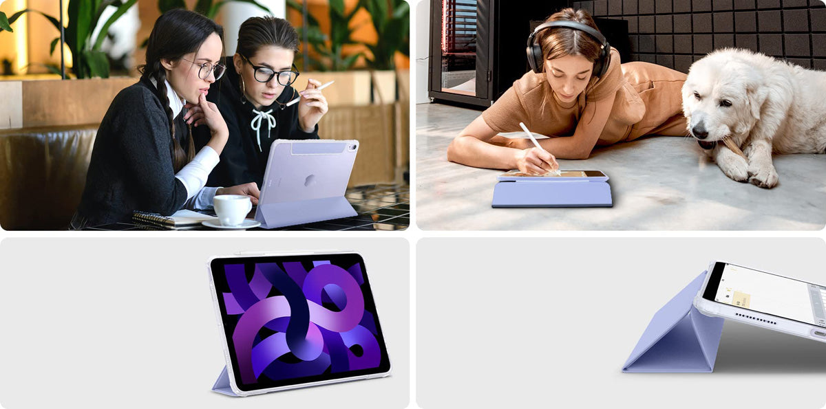 Schutzhülle für iPad Air 11" / 10.9" 2020-2026 / Pro 11" 2018, Spigen Ultra Hybrid Pro, Transparent/Violett