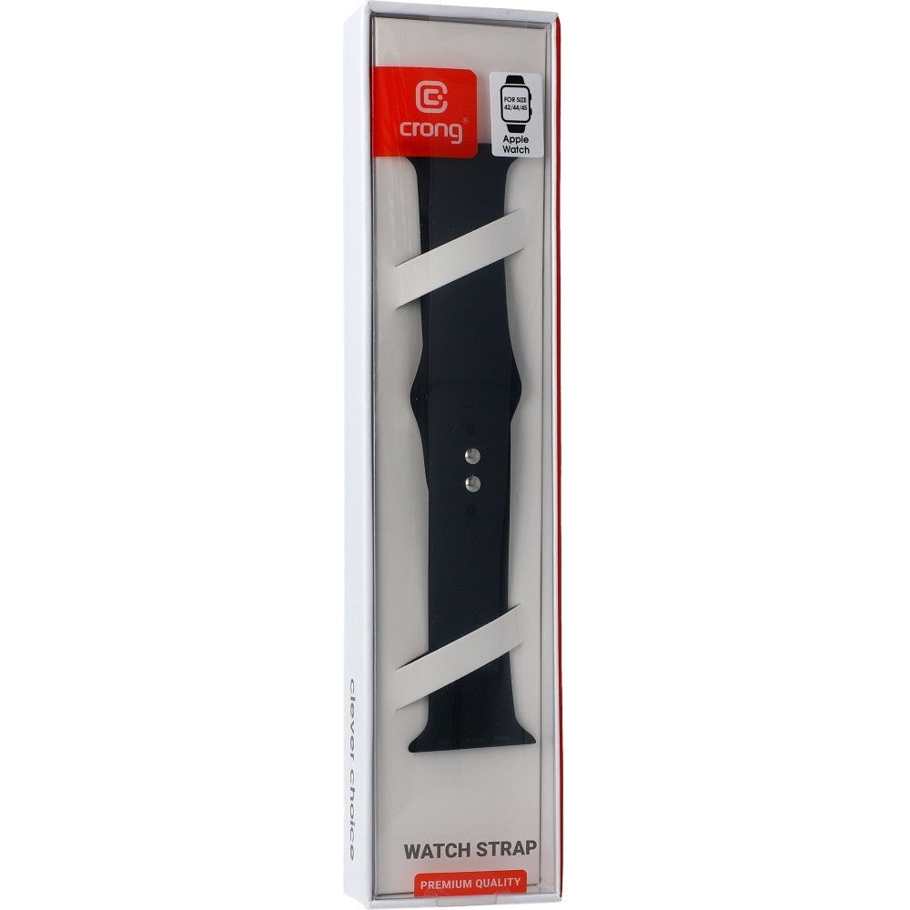 Armband Crong Sport Liquid Band für Apple Watch 49/46/45/44 mm, Schwarz