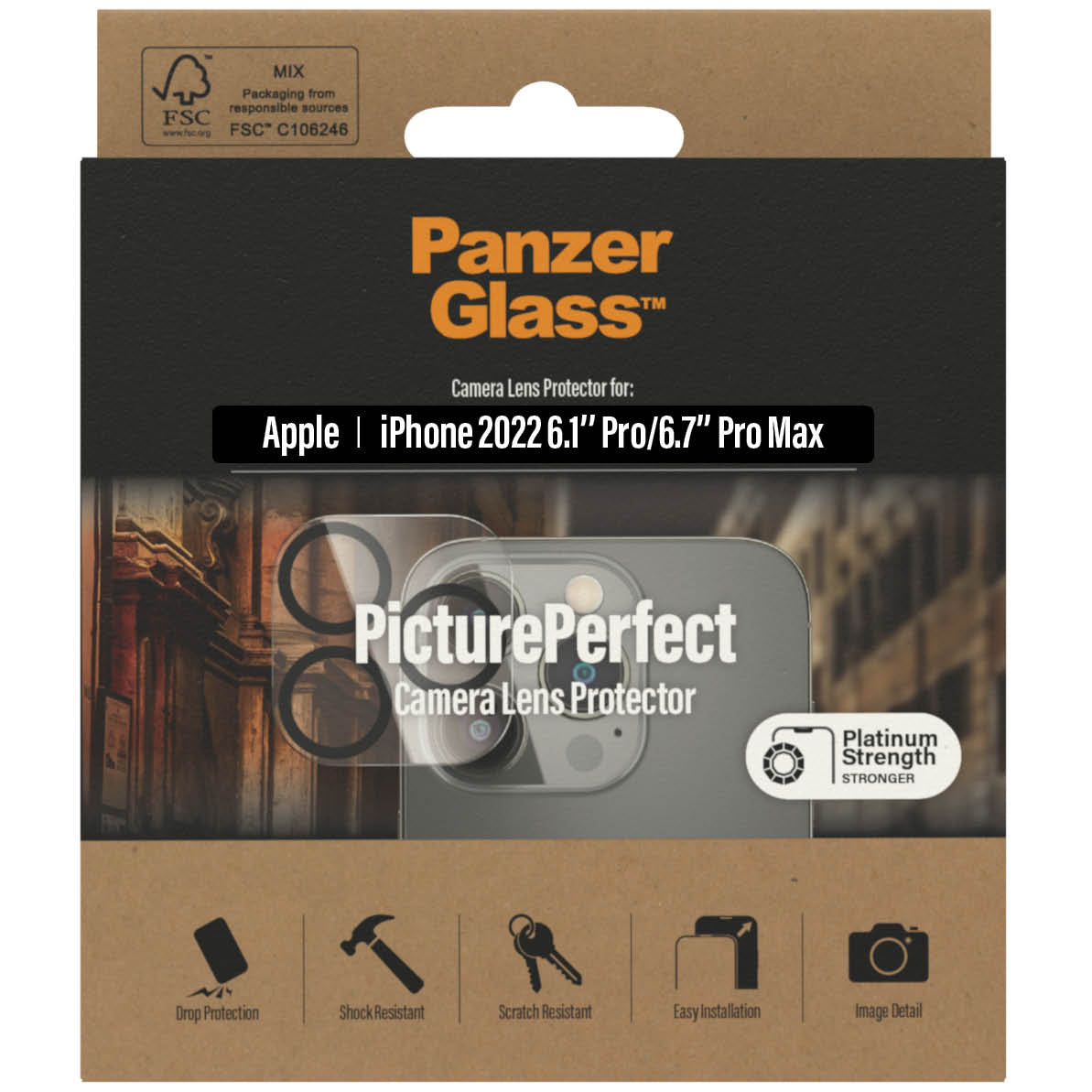 Gehärtetes Glas für die Kamera PanzerGlass PicturePerfect für iPhone 14 Pro / 14 Pro Max