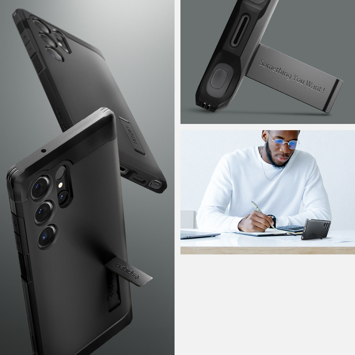 Schutzhülle für Galaxy S24 Ultra, Spigen Tough Armor, Schwarz