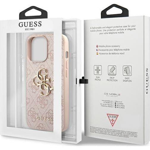 Schutzhülle Guess 4G Big Metal Logo für iPhone 13 Pro, Rosa