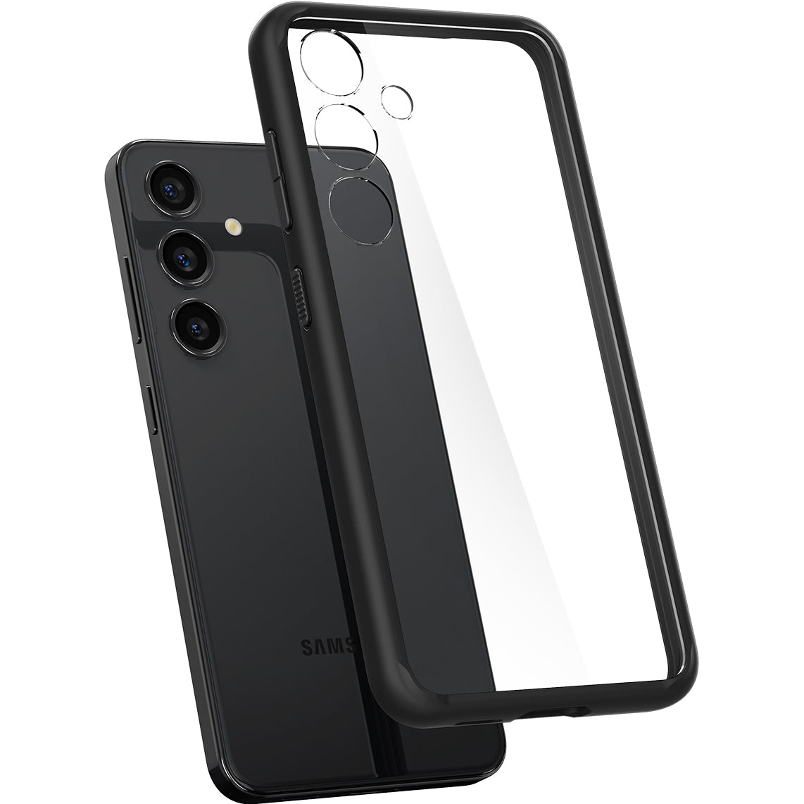 Schutzhülle für Galaxy S24, Spigen Ultra Hybrid, Transparent-Schwarz