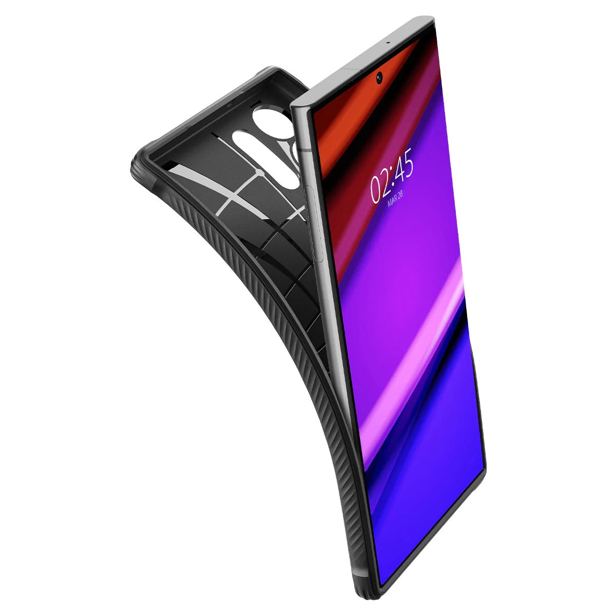 Schutzhülle Spigen Rugged Armor für Galaxy S23 Ultra, Schwarz