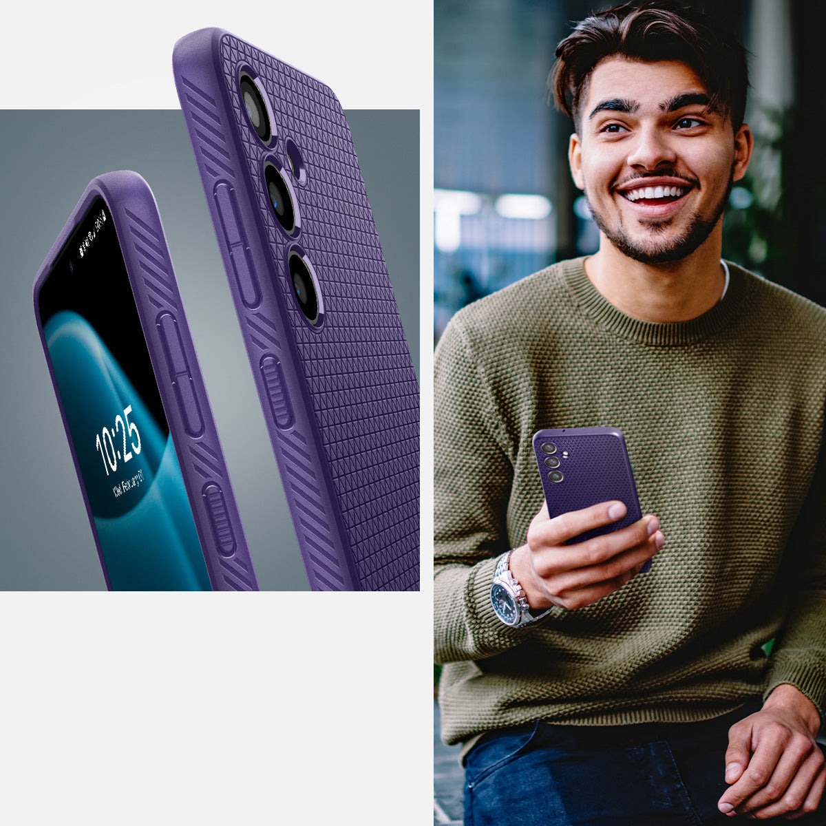 Schutzhülle für Galaxy S24, Spigen Liquid Air, Violett