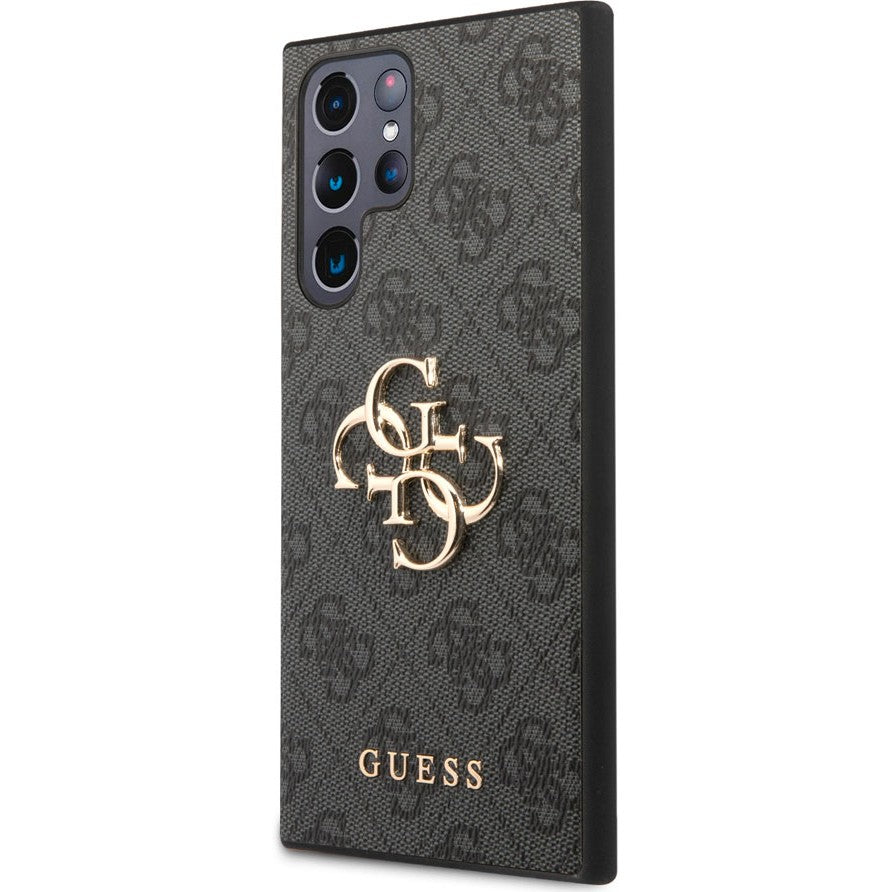 Schutzhülle für Galaxy S24 Ultra, Guess 4G Big Metal Logo, Schwarz