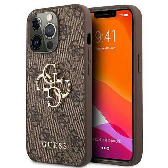 Schutzhülle Guess 4G Big Metal Logo für iPhone 13 Pro Max, Braun