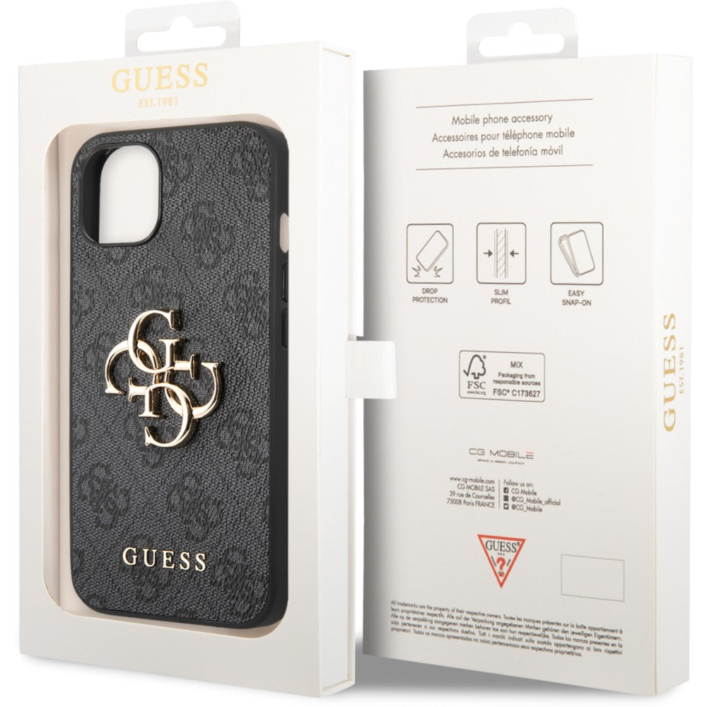Schutzhülle Guess 4G Big Metal Logo für iPhone 14, Grau
