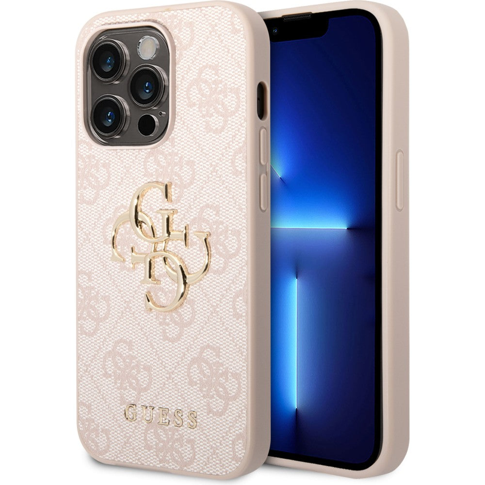 Schutzhülle Guess 4G Big Metal Logo für iPhone 14 Pro, Rosa