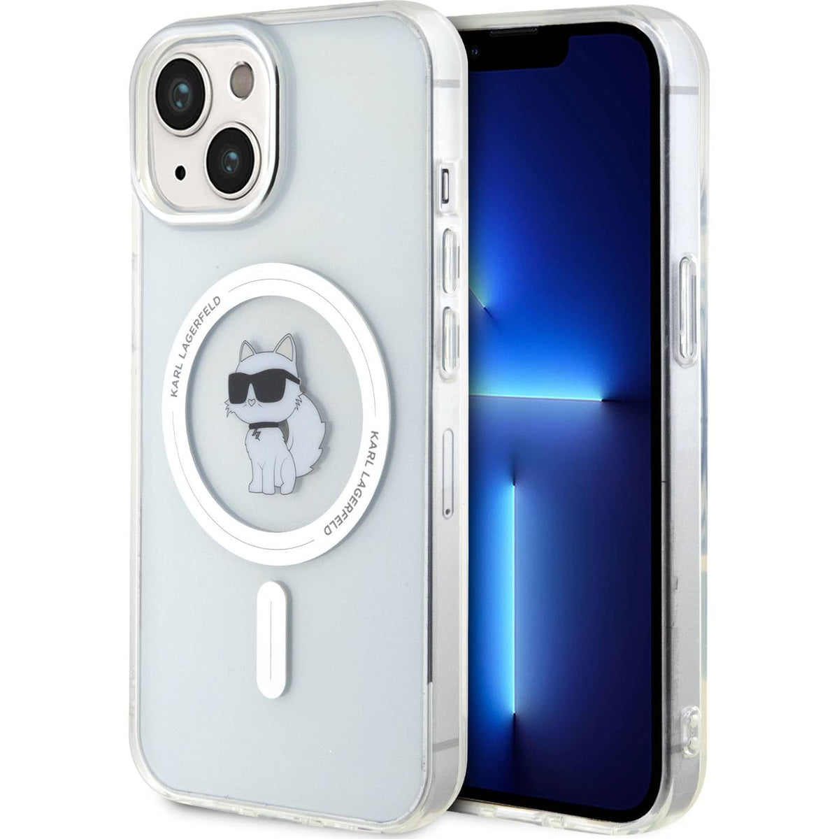 Schutzhülle Karl Lagerfeld HardCase IML Choupette MagSafe für Apple iPhone 15, Transparent