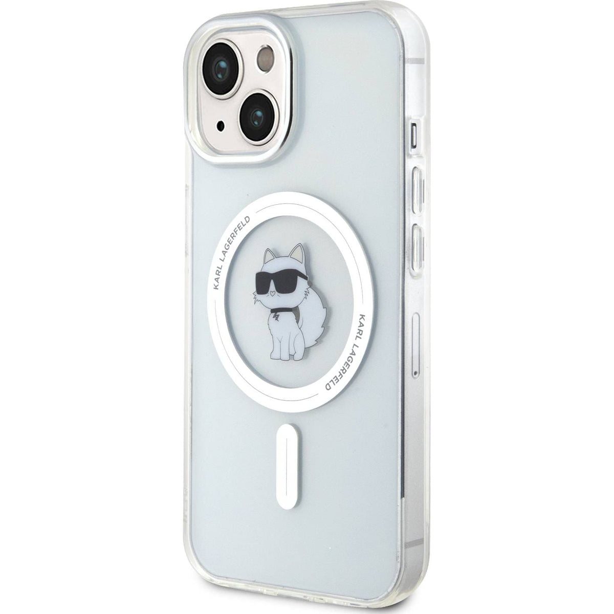Schutzhülle Karl Lagerfeld HardCase IML Choupette MagSafe für Apple iPhone 15, Transparent