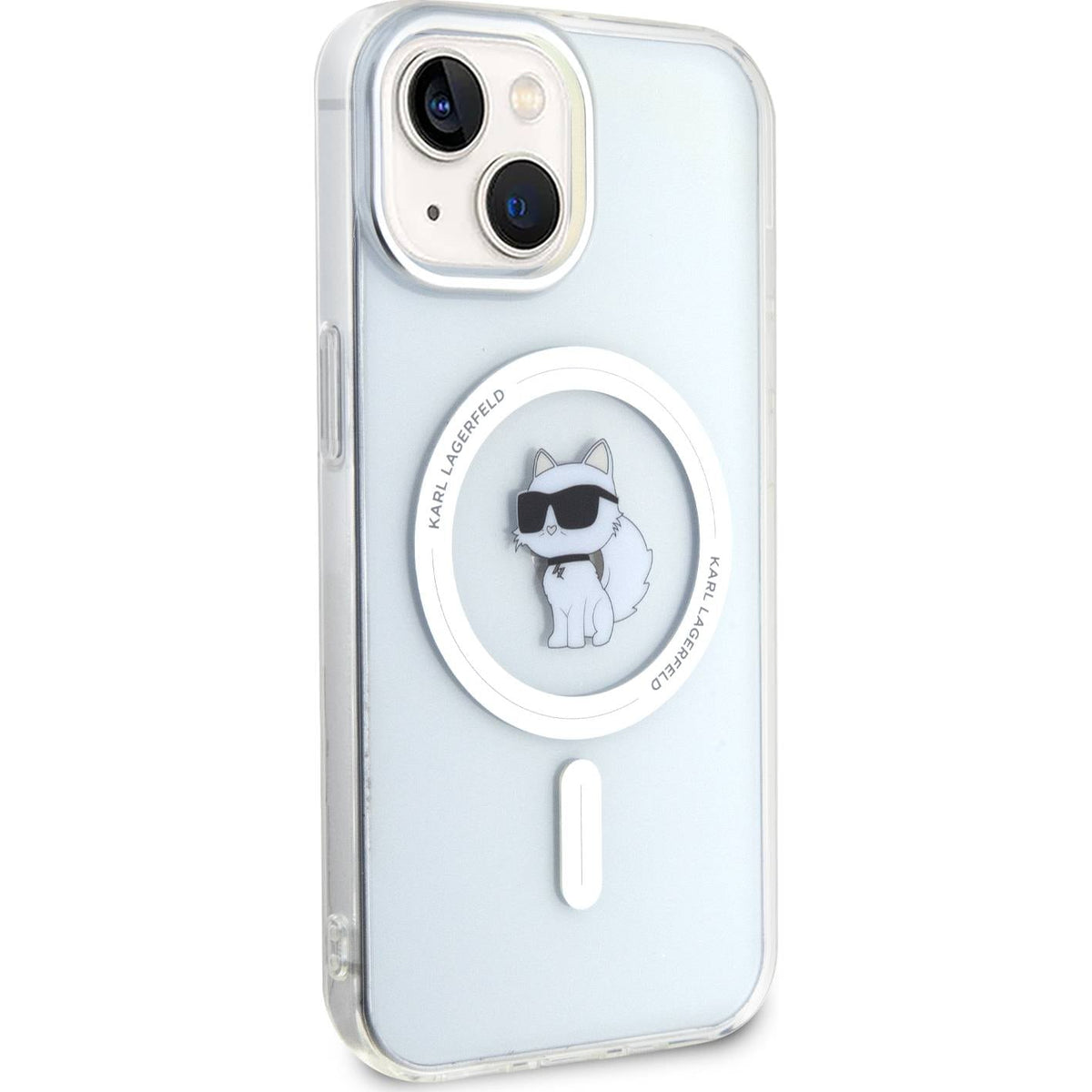 Schutzhülle Karl Lagerfeld HardCase IML Choupette MagSafe für Apple iPhone 15, Transparent