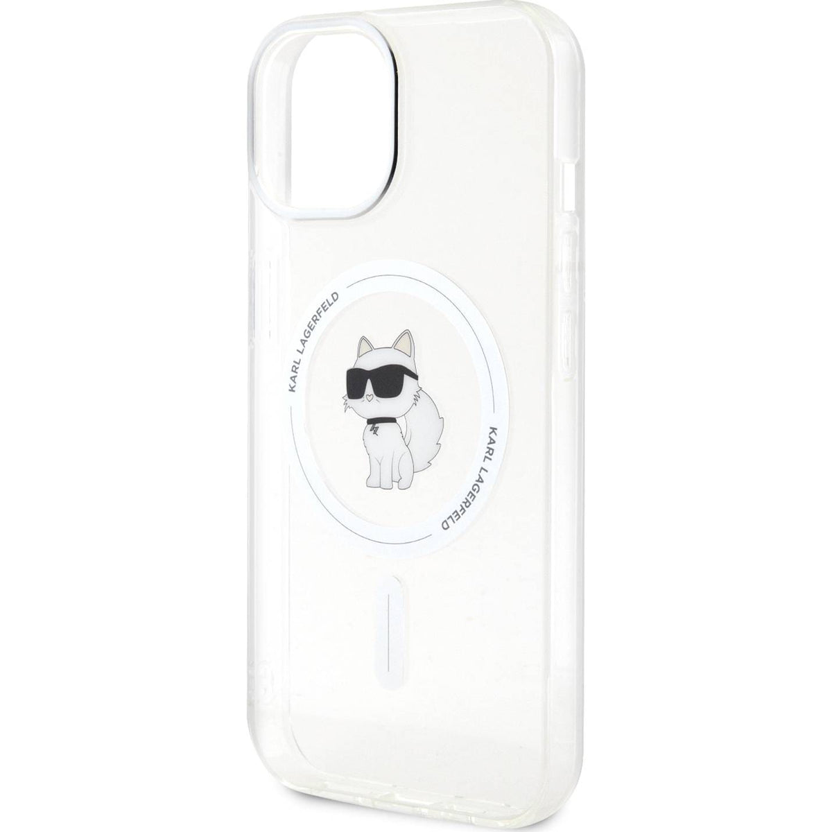 Schutzhülle Karl Lagerfeld HardCase IML Choupette MagSafe für Apple iPhone 15, Transparent