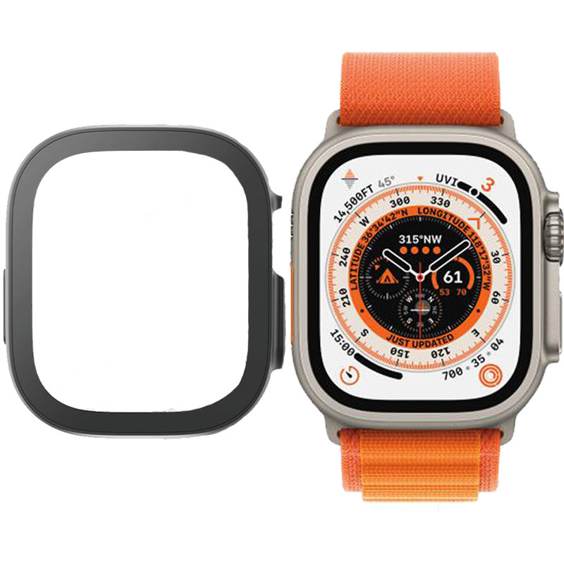 Antibakterielles Glas + Schutzhülle Panzerglass Full Body für Apple Watch Ultra 4/3/2/1 49 mm, Schwarzer Rahmen
